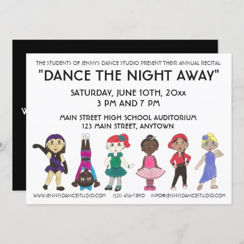 Dance School Studio Annual Recital Showcase Show Invitation