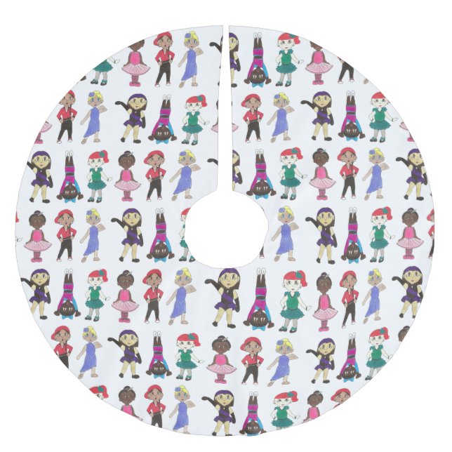 Dance School Studio Ballet Tap Jazz Lyrical Acro Brushed Polyester Tree Skirt (Front)