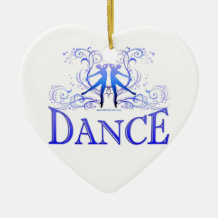 Dance Scrolls Porcelain Heart Ornament