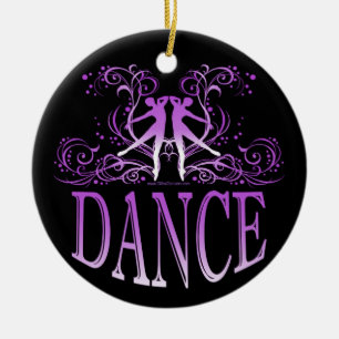 Dance Scrolls Porcelain Ornament (purple)