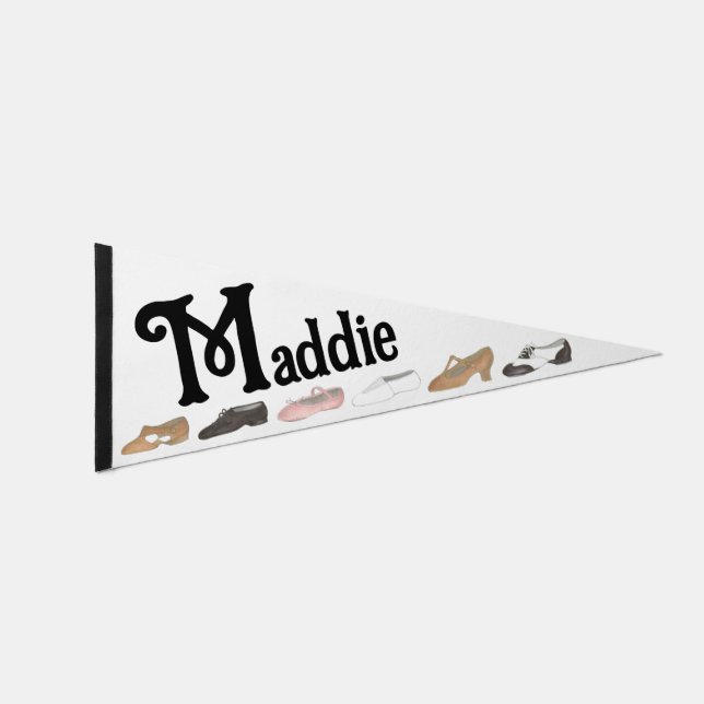 Dance Shoes Ballet Tap Jazz Lyrical Acro Dancer Pennant Flag (Front)