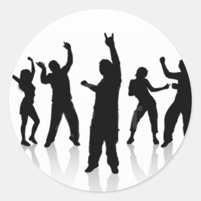 Dance silhouette classic round sticker (Front)