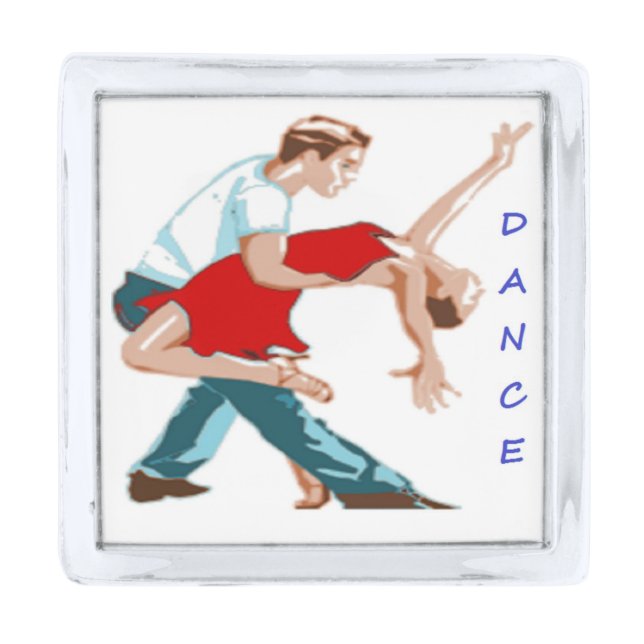 DANCE SILVER FINISH LAPEL PIN (Front)