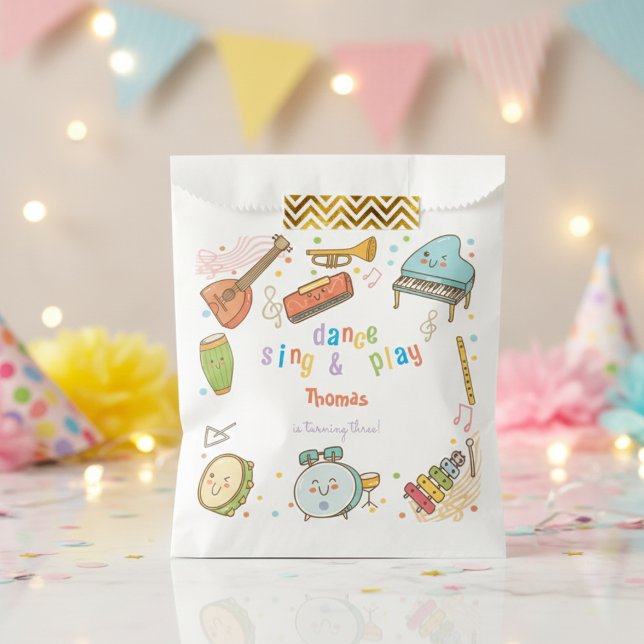 Dance sing and play kids birthday favor bag (Creator Uploaded)
