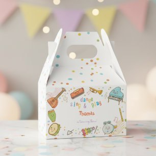 Dance sing and play kids birthday favor boxes