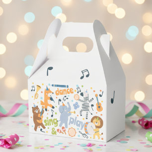 Dance sing and play kids birthday favor boxes