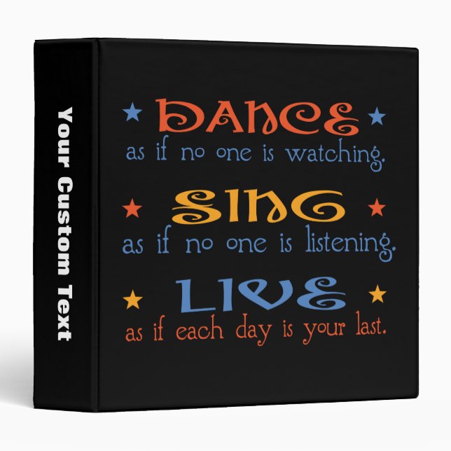 Dance Sing Live 3 Ring Binder (Front/Spine)