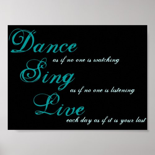 Dance sing live poster