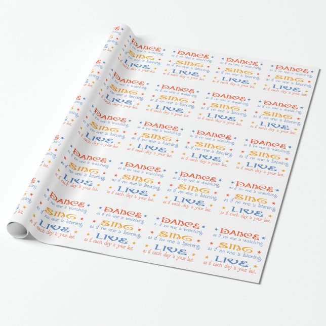 Dance Sing Live Wrapping Paper (Unrolled)