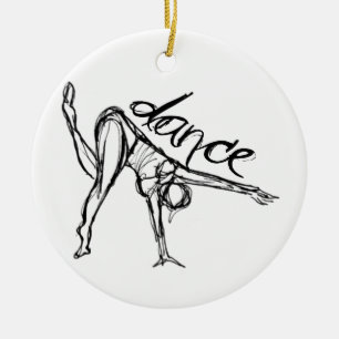 Dance Sketch Ceramic Ornament