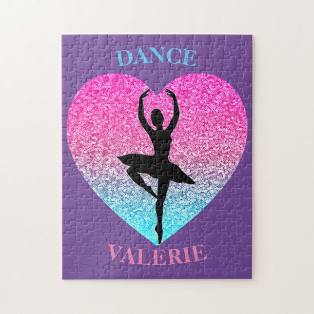 Dance Sparkle Heart Puzzle for Dancers (Vertical)