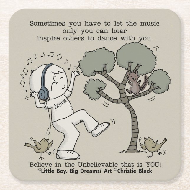 Dance Square Paper Coaster (Front)