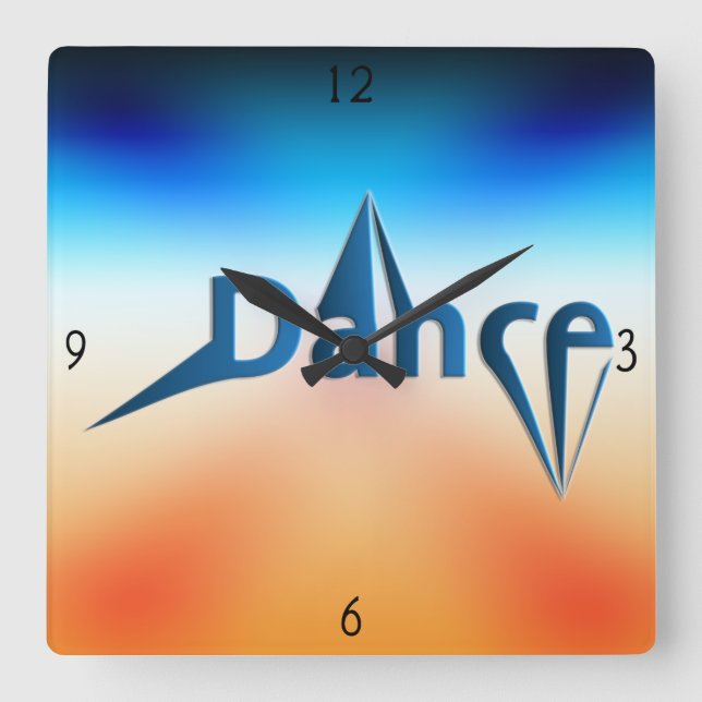 Dance Square Wall Clock (Front)