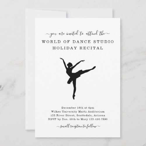 Dance Studio Ballet Recital Invitation