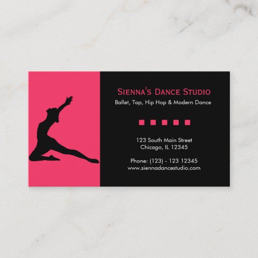 Customizable Dance Studio Business Card Templates