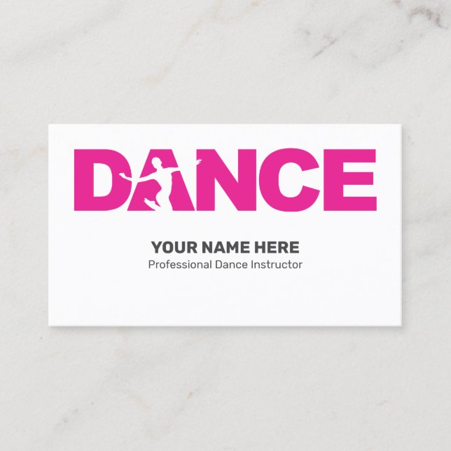 DANCE Studio Coach Teacher Professional Business Card (Front)