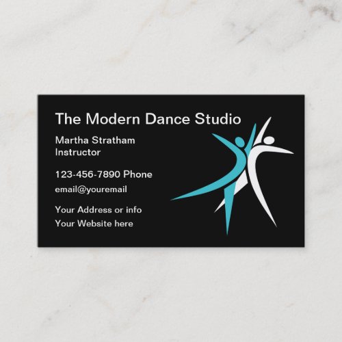 Dance Studio Lessons Instructor Business Card