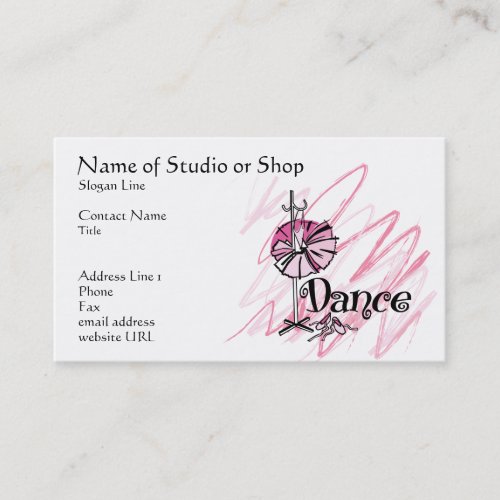 Dance Studio or Shop Business Card