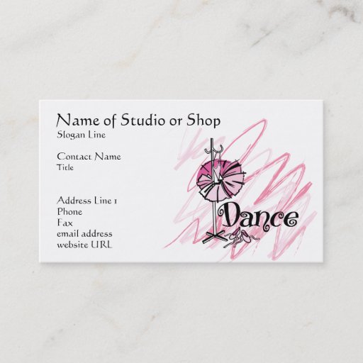 Customizable Dance Studio or Shop Business Card