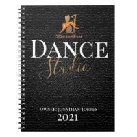 Dance studio, personalized black leather script