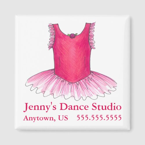 Dance Studio Pink Ballet Ballerina Tutu Costume Magnet