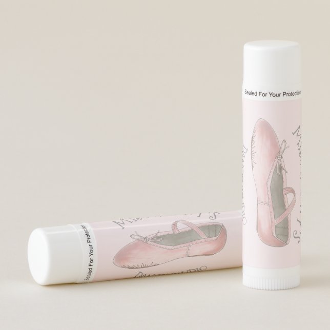 Dance Studio Pink Ballet Shoe Slipper Ballerina Lip Balm (Front)