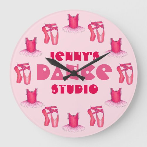 Dance Studio Teacher Ballerina Ballet Tutu Pointe Large Clock