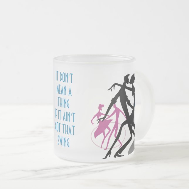 Dance & Swing Frosted Glass Coffee Mug (Front Right)