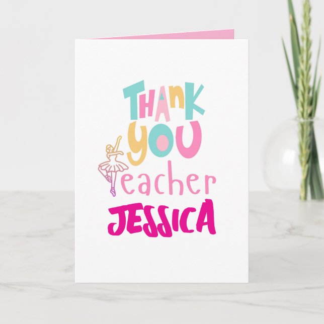 Dance Teacher Appreciation Card, Thank You Card (Front)