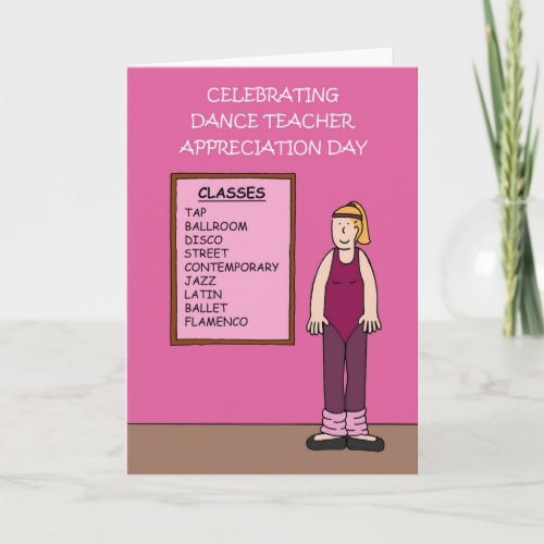 Dance Teacher Appreciation Day March 1st Card