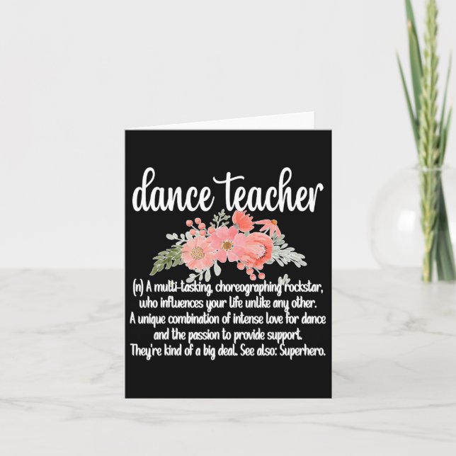 Dance Teacher Appreciation Women's Black Clic Fit  Card (Front)