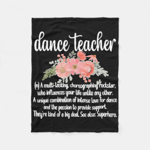 Dance Teacher Appreciation Women's Black Clic Fit Fleece Blanket