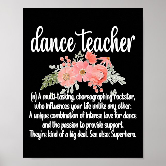 Dance Teacher Appreciation Women's Black Clic Fit  Poster (Front)