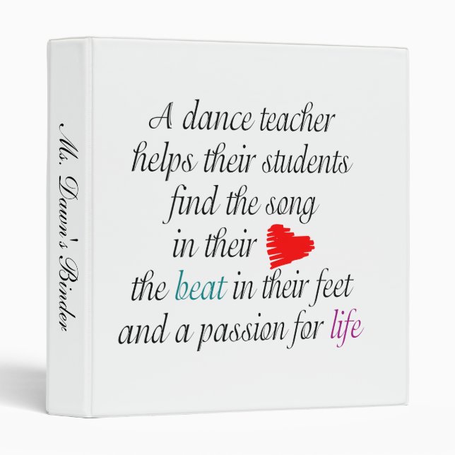 Dance Teacher Binder (Front/Spine)