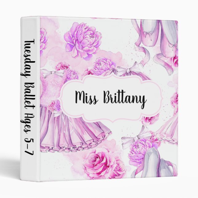 Dance Teacher Binder for Ballet Class (Front/Spine)