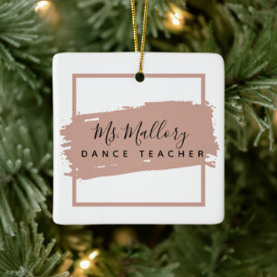 Dance Teacher Black and Rose Gold Personalized Ceramic Ornament