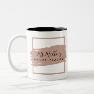Dance Teacher Black and Rose Gold Personalized Two-Tone Coffee Mug