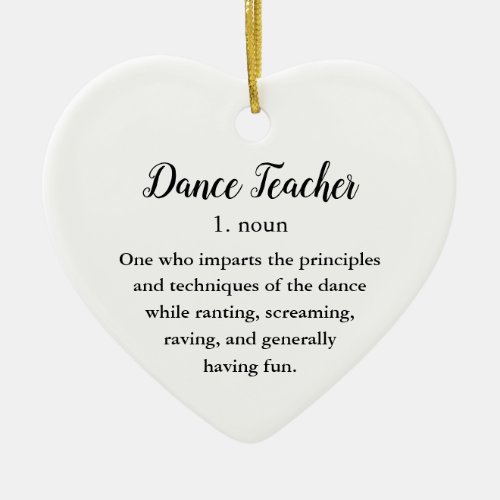 Dance Teacher Ceramic Ornament