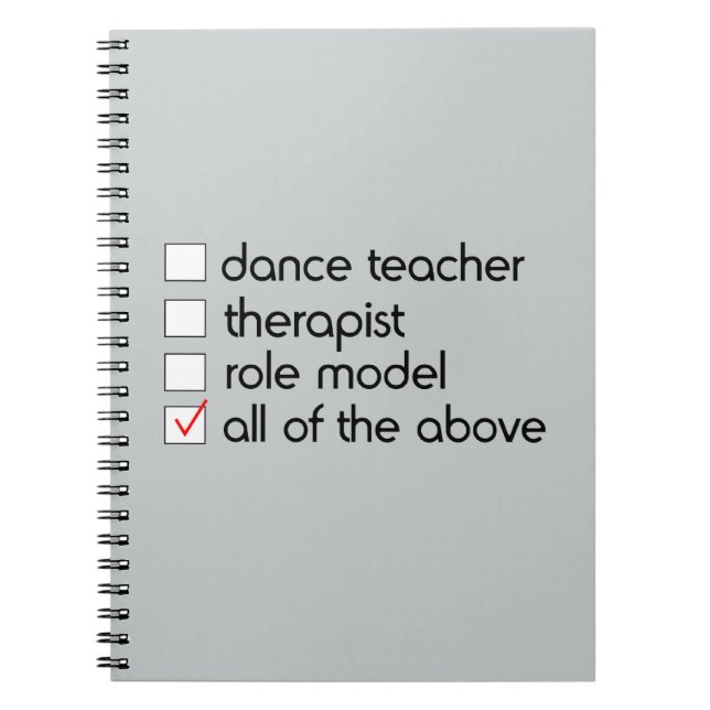 Dance Teacher Checklist Notebook (Front)