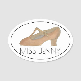 Dance Teacher Choreographer T-Strap Character Shoe Name Tag