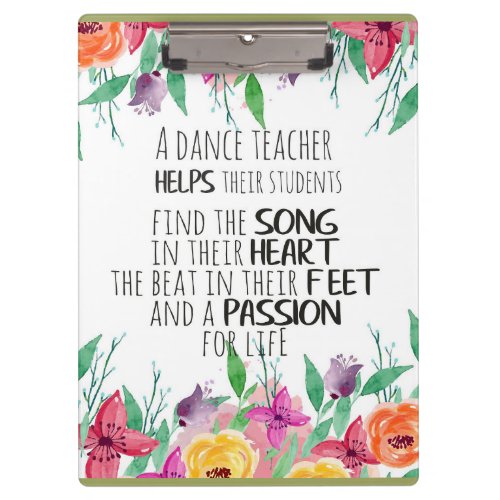 Dance teacher decor Ballet Coach Appreciation Gift Clipboard