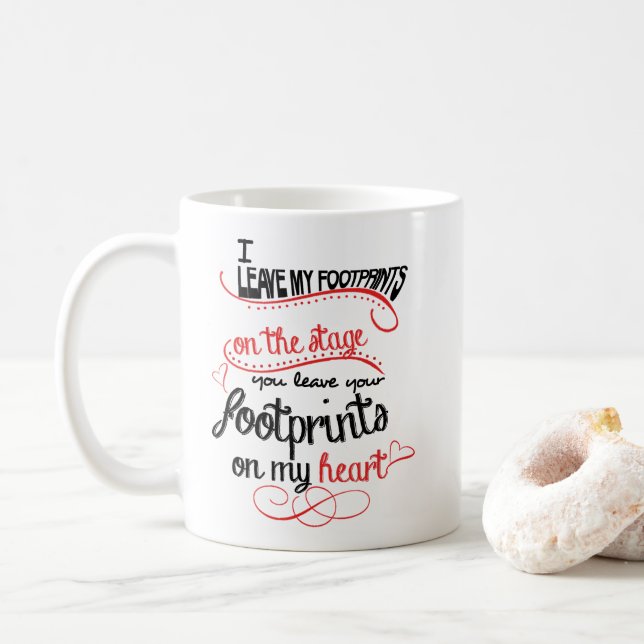 Dance Teacher - Footprints on the Heart Coffee Mug (With Donut)