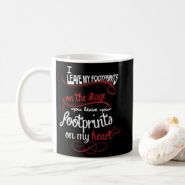 Dance Teacher - Footprints on the Heart Coffee Mug (With Donut)