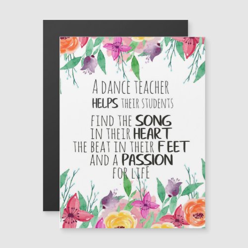 Dance teacher gift Appreciation Thank you quote