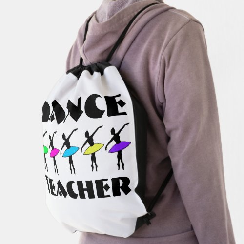 Dance Teacher Gift Dancing Ballerina Ballet Studio Drawstring Bag