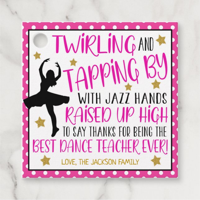 Dance Teacher Gift Tag (Front)