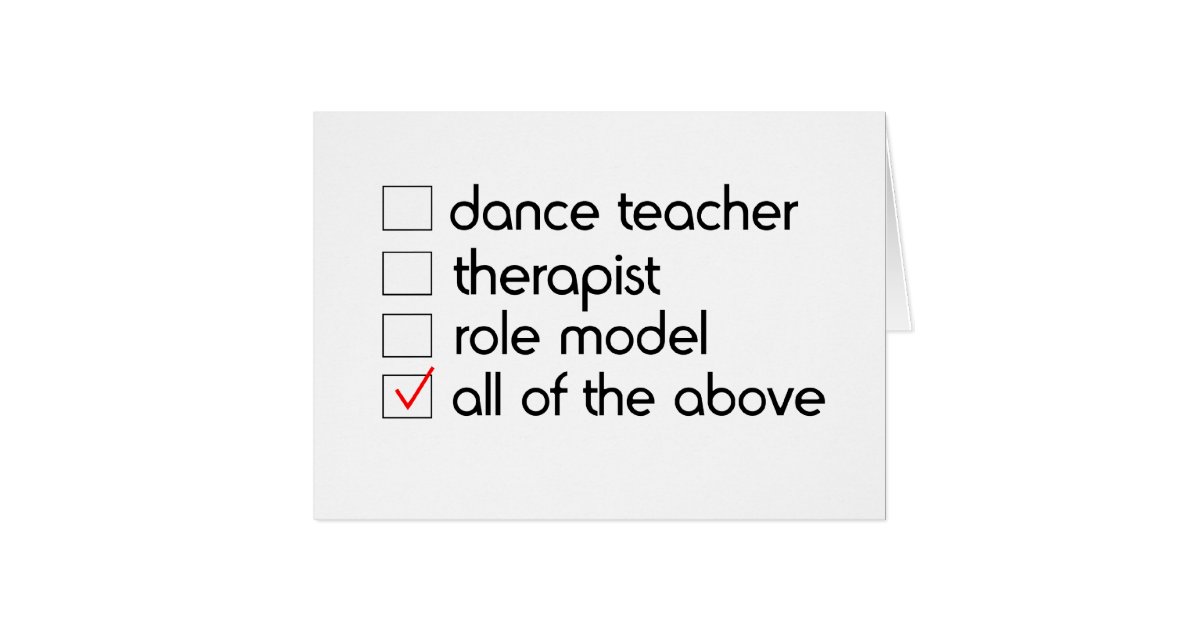 Dance Teacher Greeting Card | Zazzle.com