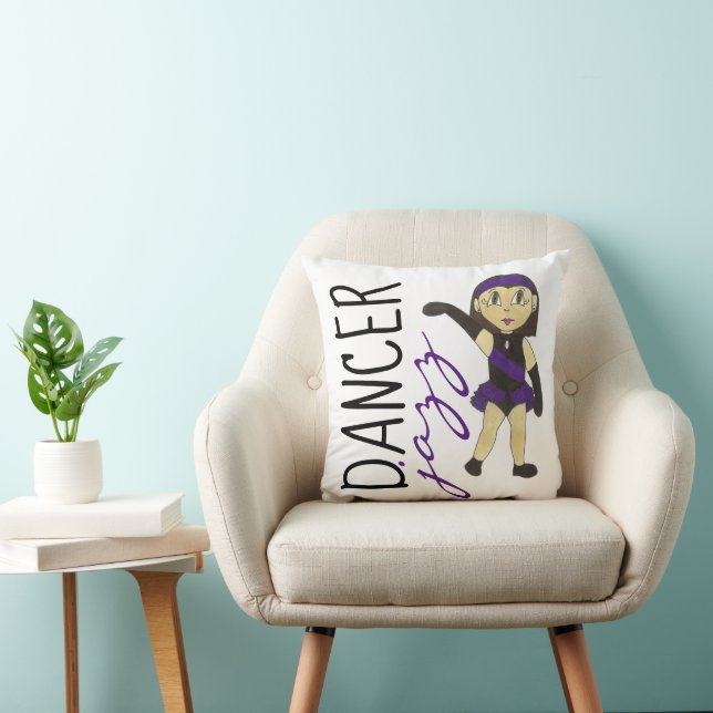 Dance Teacher Jazz Dancer Girl Recital Gift Purple Throw Pillow (Chair)