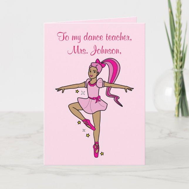 Dance Teacher Thank You Customizable Card (Front)