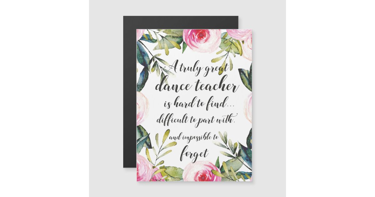 Dance Teacher Thank you Wishes for Dance Teacher | Zazzle